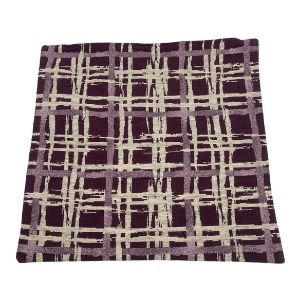 Crate and Barrel Purple Geometric Abstract Pattern Pillow Cover 23" x 23" QTY 3 - Picture 2 of 11